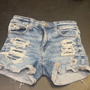 American eagle Distressed Blue Denim Shorts